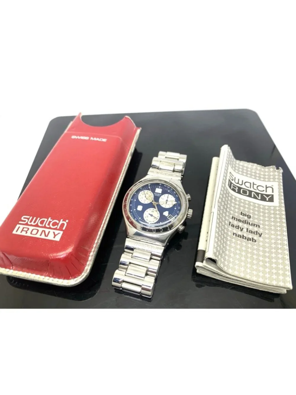 Swatch Men's Watch YCS412G Swiss Quartz Chronograph Vintage 1999 Blue Dial 40mm